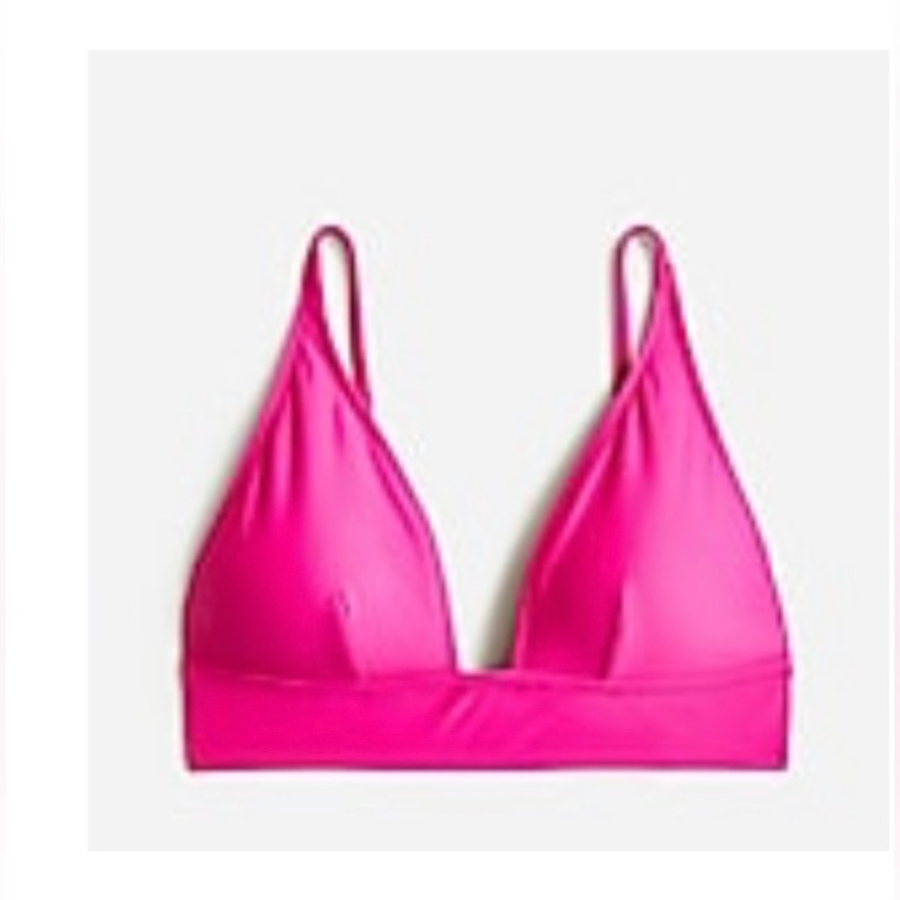 JCREW Pink Plunge Bikini Top
